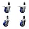 Service Caster 3.5'' Blue Poly Swivel 1-1/2'' Expanding Stem Caster Set 2 Total Lock Brakes, 4PK SCC-EXTTL20S3514-PPUB-BLUE-2-S-2-112 - alternate 1